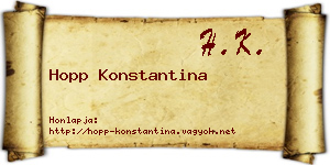 Hopp Konstantina névjegykártya